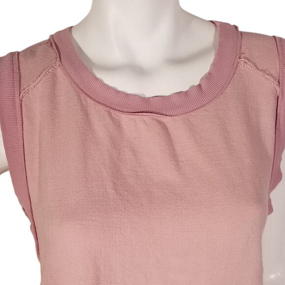 Fate Linen Blend Sleeveless Top | Pink | Size Medium - Picture 3 of 6